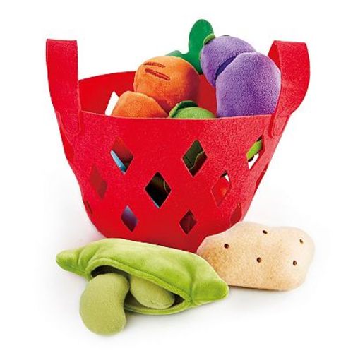 Hape Kitchen Food Playset 7-Piece Toddler Vegetable Basket