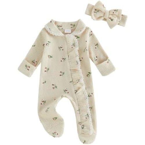 Afunbaby Newborn Baby Girl Clothes Waffle Romper Infant Coming Home Outfits