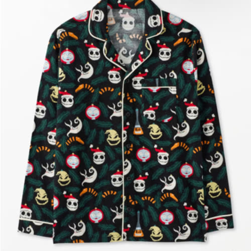 Adult Disney Tim Burton's The Nightmare Before Christmas Flannel Pajama Top