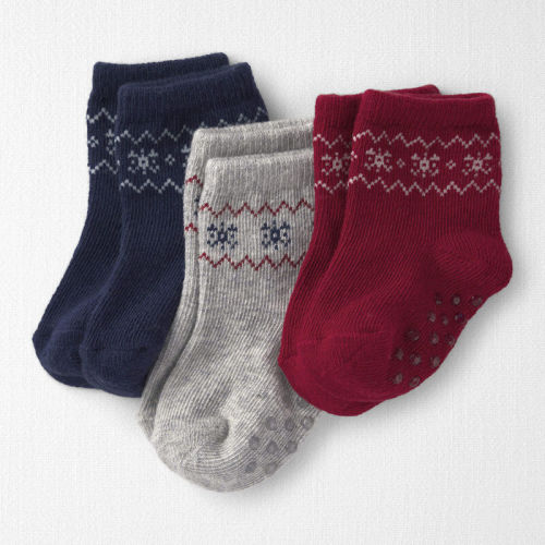 Baby 3-Pack No-Slip Ankle Socks Made with Organic Cotton | Carter’s Oshkosh Canada