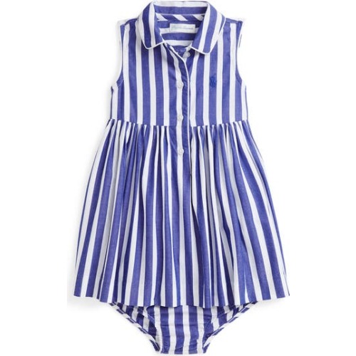Stripe Cotton Shirtdress & Bloomers, 3M
