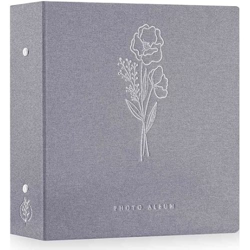 Lanpn Photo Album 4x6 600 Pockets Photos, Linen Cover Large Picture Albums Holds 600 Horizontal and Vertical Photos Grey