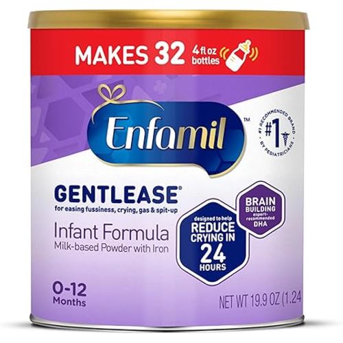 Enfamil Gentlease Easy to Digest Baby Formula, Brain Supporting DHA, for easing Fussiness, Gas, Crying and Spit-up, 19.9 Oz Can