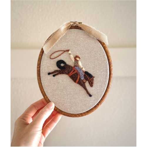 Cowboy Nursery Decor, Western Nursery Wall Art, Baby Boy Room Decor, Handmade Needle Felt Cowboy, Rustic Western Wall Hanging, Cowboy Gift