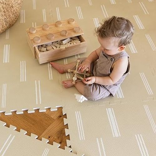 Lillefolk Foam Baby Play Mat – Interlocking Tiles for Kids | Non-Toxic Crawling Mat for Tummy Time, Toddlers & Babies – 6x6ft 9 Tiles