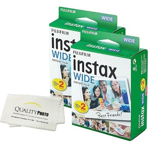 Fujifilm Instax Wide Instant Film Photo Microfiber Cloth – Compatible with Instax Wide 400, 300, 210, and 200 Cameras (40 Prints)
