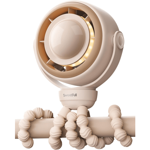 SweetFull S20 Portable Stroller Fan for Baby & Travel with Rechargeable Cooling