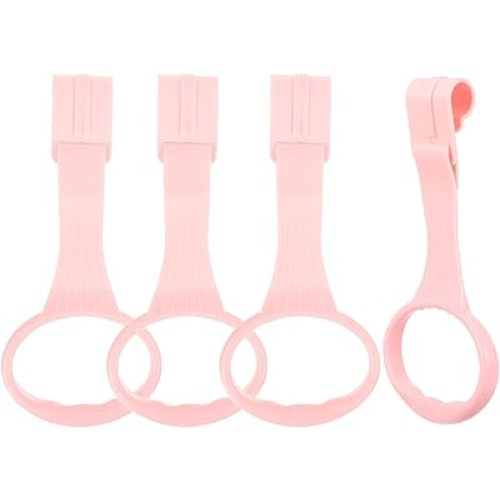4Pcs Baby Playpen Pull up Rings, Pull up Rings for Play Pen, Playpen Accessories for Help Stand Up Walking Training Tool Newborn (Pink)