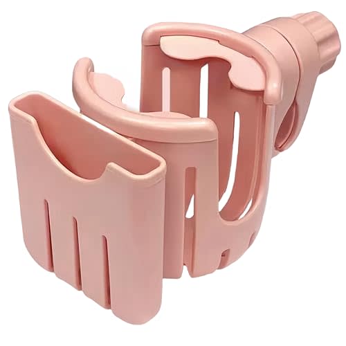 2-in-1 Versatile Bike and Stroller Cup Cellphone Holder - Universal Bicycle Water Bottle Cage for Cyclists, Baby Bottle Rack for Moms. (Pink (Upgrade))