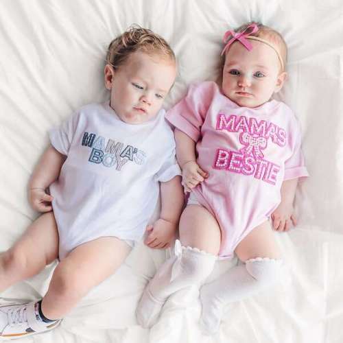 Mama's Boy Patchwork Short Sleeve Romper, White - Sweet Wink | Maisonette