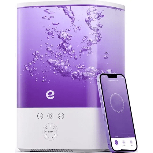 Humidifiers for Bedroom Large Room, Esemoil Smart Cool Mist Humidifiers, 3.5L Top Fill & 28dB Quiet, 40H Plant Air Ultrasonic Diffuser with 8 Color Light, Voice Control, Compatible with Alexa