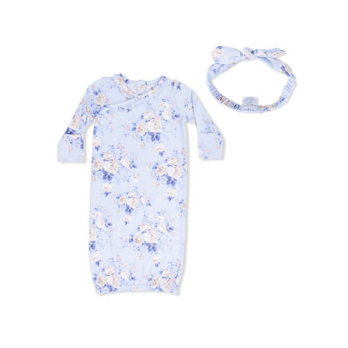 Kimono Gown & Knot Headband, Ashley Rose Floral