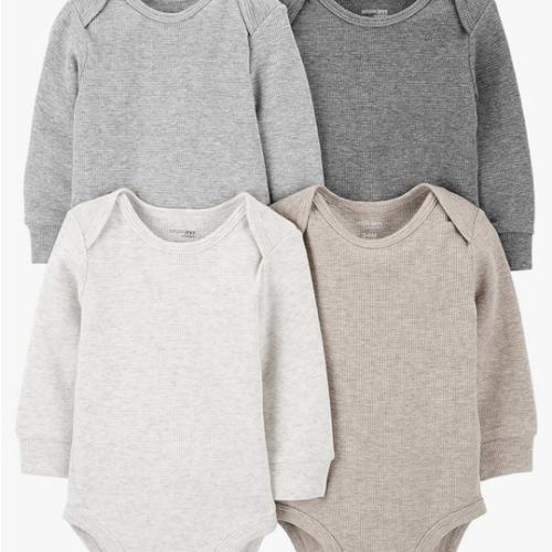 Simple Joys by Carter's Baby 4-pack Soft Thermal Long Sleeve Bodysuits
