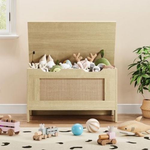 Storage Chest, Toy Chest With Lids, Wood Toy Organizer Box With Safety Hinge, Entryway Storage Trunk Bench, Supports 350 Lbs
