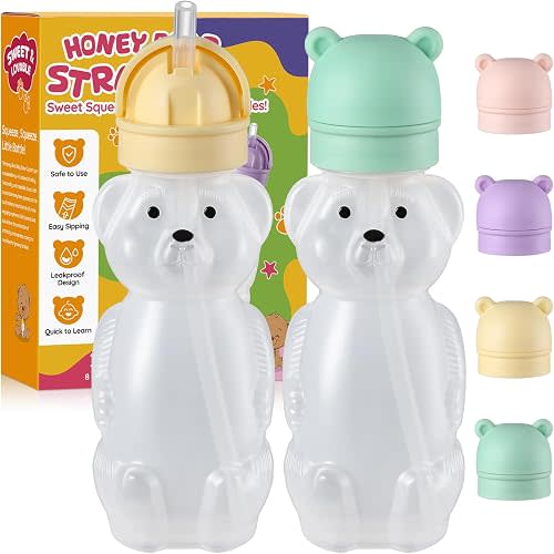 2 Pack Honey Bear Straw Cups for Baby