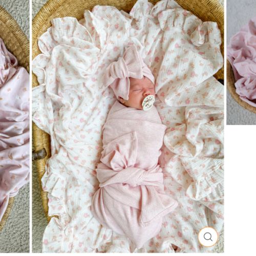 Swaddle Set | Waffle Baby Pink Marle – Little and Fern