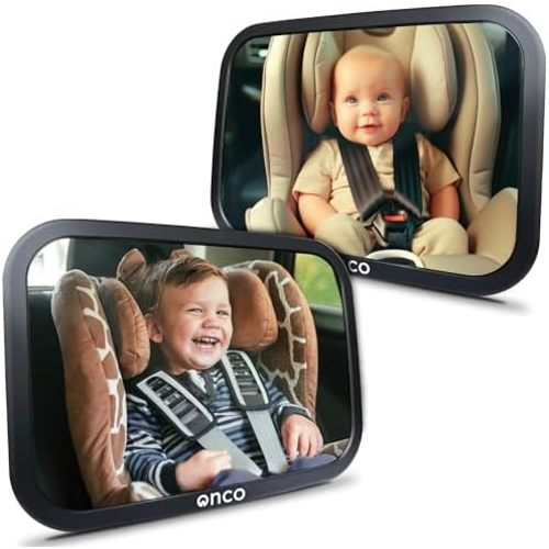Onco Baby Car Mirror for Rear Facing Seats (2 Pack)