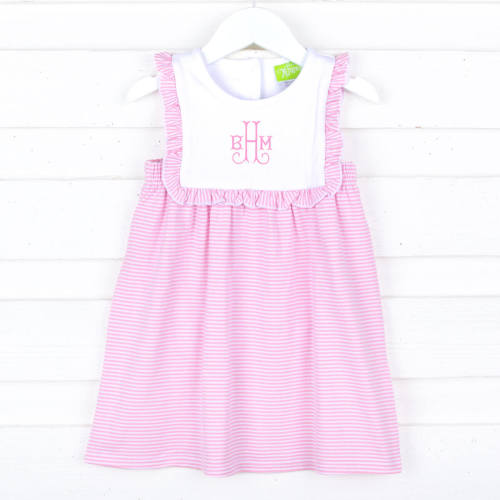 Pink Stripe Bib Dress