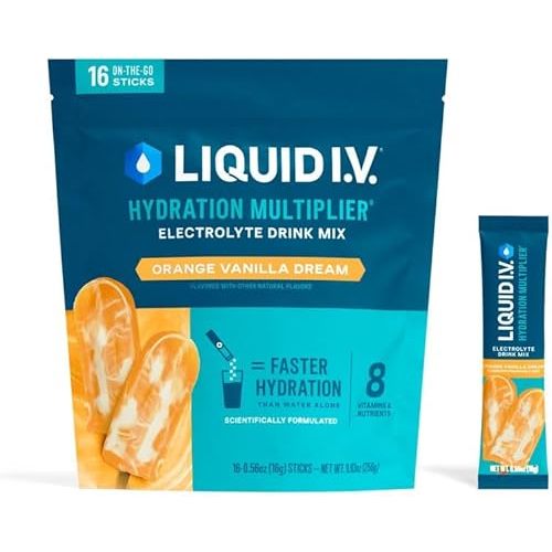 Liquid I.V.® Hydration Multiplier - Orange Vanilla Dream | Electrolyte Powder Drink Mix | 1 Pack (16 Servings)