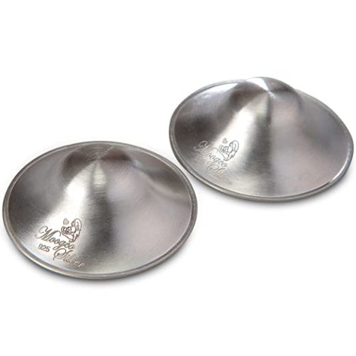 The Original Silver Nursing Cups - Nipple Shields for Nursing Newborn - Newborn Essentials Must Haves - Nipple Covers Breastfeeding - 925 Silver (2 Count (Pack of 1))