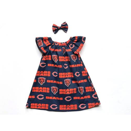Chicago Bears Dress, NFL Bears Dress,  Football Dress, Toddler Dress, Matching Hairbow