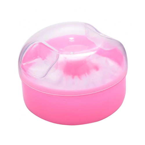Baby Infant After-Bath Body Powder Case Fluffy Talcum Powder Puff Container Box (Pink)