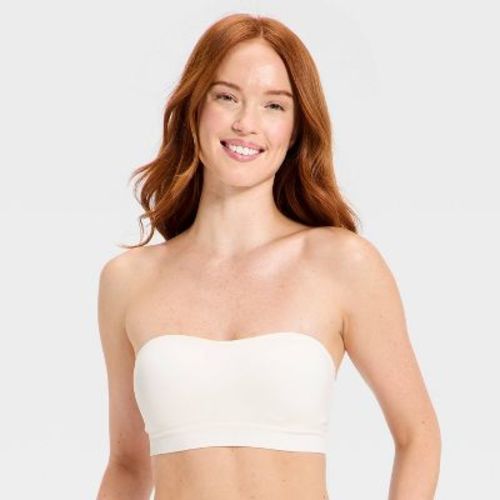 Women's Seamless Lightly Lined Bandeau - Auden™ White L