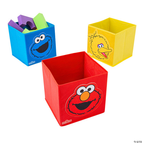 10 1/4 Sesame Street® Elmo, Cookie Monster & Big Bird Nonwoven Storage Cubes – 3 Pc.