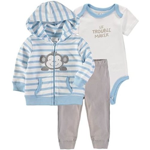 Baby Boys' and Baby Girls' 3 Piece Hooded Jacket Bodysuit Pant Set