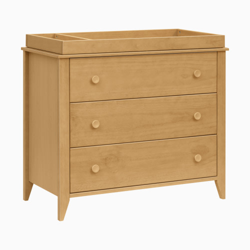 babyletto Sprout 3-Drawer Changer Dresser with Removable Changing Tray - Honey