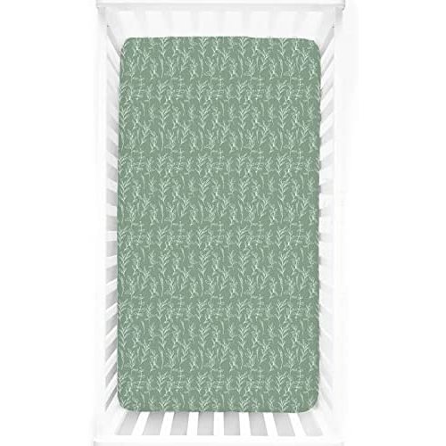 Crib Sheet Set 100% Jersey Cotton, Fitted Cotton Baby & Toddler Universal Crib Sheets (Green Sage)