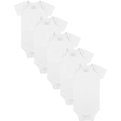 Baby Solid Bodysuit - Rayon Made from Bamboo Short Sleeve 5-Pack