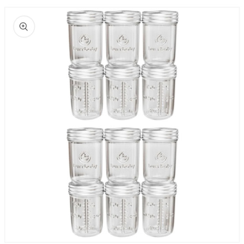 6oz Glass Breast Milk Storage Containers