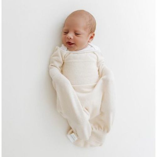 Organic Cotton Swaddle Sleep Sack Beige Small (6-12 pounds)