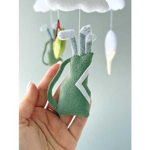Golf baby mobile, sport theme nursery decor, crib felt mobile, golf baby shower gift