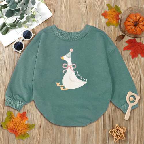One Silly Goose Romper Sweatshirt, Personalized Birthday Romper, 1st Birthday Silly Goose Bodysuit, Goose Meme, 1st Birthday Baby Bodysuit