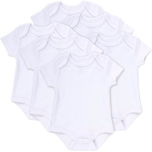 Baby Essentials Unisex Baby Boys and Girls Solid Color 6 Piece Bodysuit Set