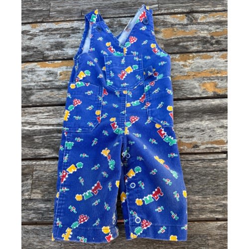 9/12 Months Corduroy Train Overalls Health-tex