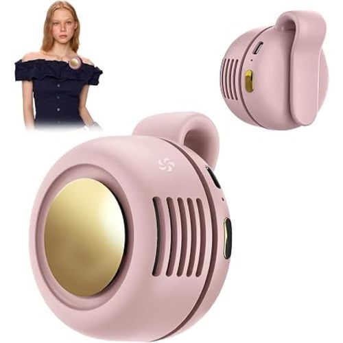 Portable Clip-On Fan,Personal Fan Mini 360° Rotatable Bladeless Fan (1 pack（Pink)