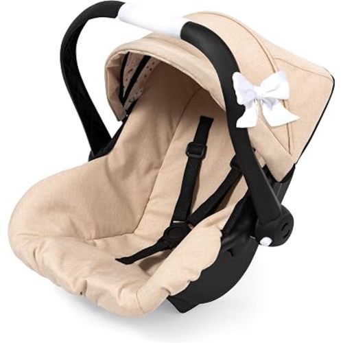 Bayer Design 67975AA Doll car seat with Sun Canopy, Adjustable Handle, Harness, for Dolls up to 46 cm