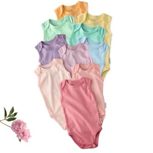 Butterblu SAM 10-Pack Sleeveless Bodysuits Sunny Pink Rainbow 3-6M