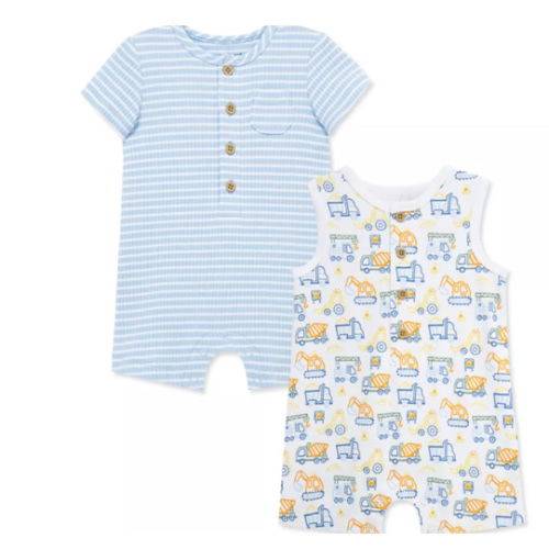 Little Me Baby Boys Truck Zone 2-Pack Rompers | Belk