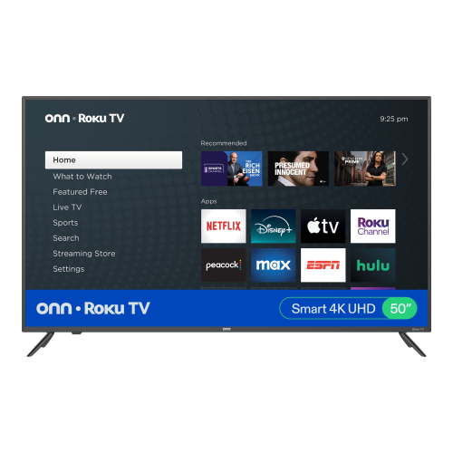 Onn+ 50 Inch 4K UHD LED Roku Smart TV HDR with Voice Control and Multiple HDMI ports