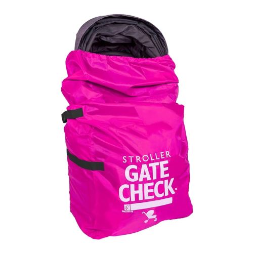 J.L. Childress Gate Check Travel Bag for Single & Double Stroller, Neon Pink