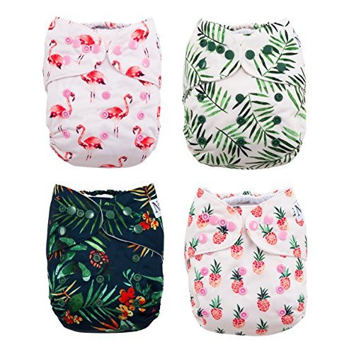 The Hollywood Hotel 4-Pack Cloth Pocket Diapers with 4 Inserts
