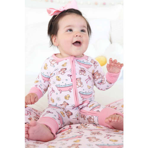 Bathtime Besties Convertible Zip Romper | Pink
