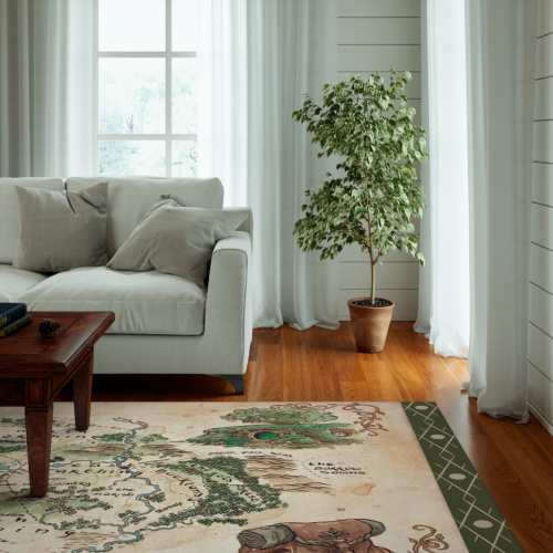 The Shire Map Area Rug: Lord of the Rings Decor