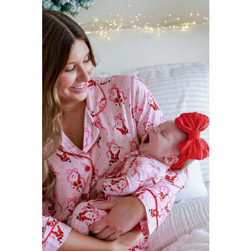 Christmas Zipper Ruffle Footie in Jolly Ribbons | Caden Lane