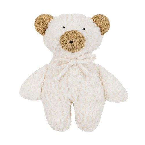 Organic Cotton Teddy Bear Rattle with Sheep's Wool 8" | Stuffed Animals- Blue Otter Toys