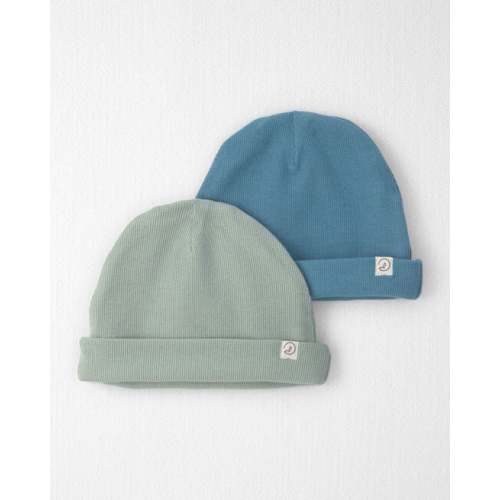 Baby 2-Pack Organic Cotton Rib Caps - Little Planet | Carter's
